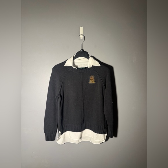 Lauren Ralph Lauren Sweaters - Lauren Ralph Lauren Bullion Patch Layered-Look Sweater Size Large